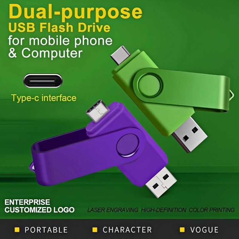 256GB Type C USB 2.0 Flash Drive OTG Memory Stick Thumb Drive 2-in-1 Pen Drive