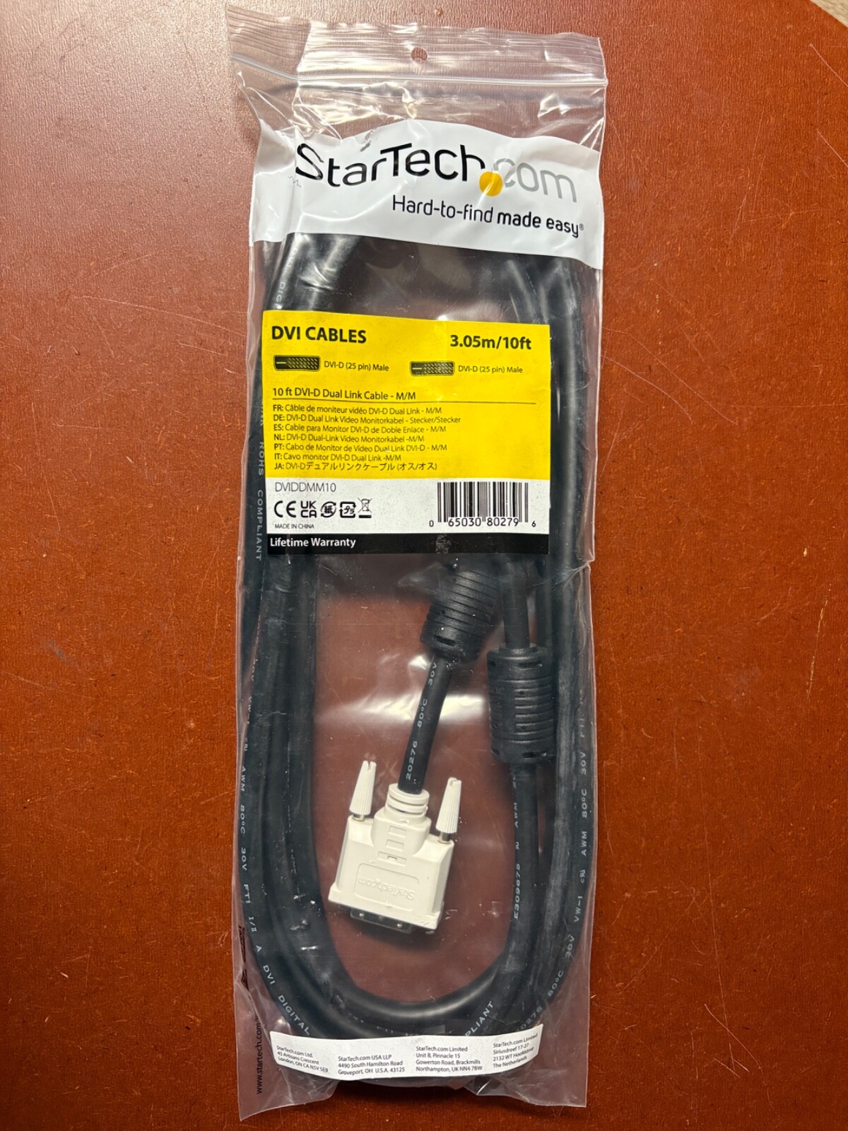 StarTech DVIDDMM10 StarTech.com 10 ft DVI-D Dual Link Cable – M/M – DVI-D Male –