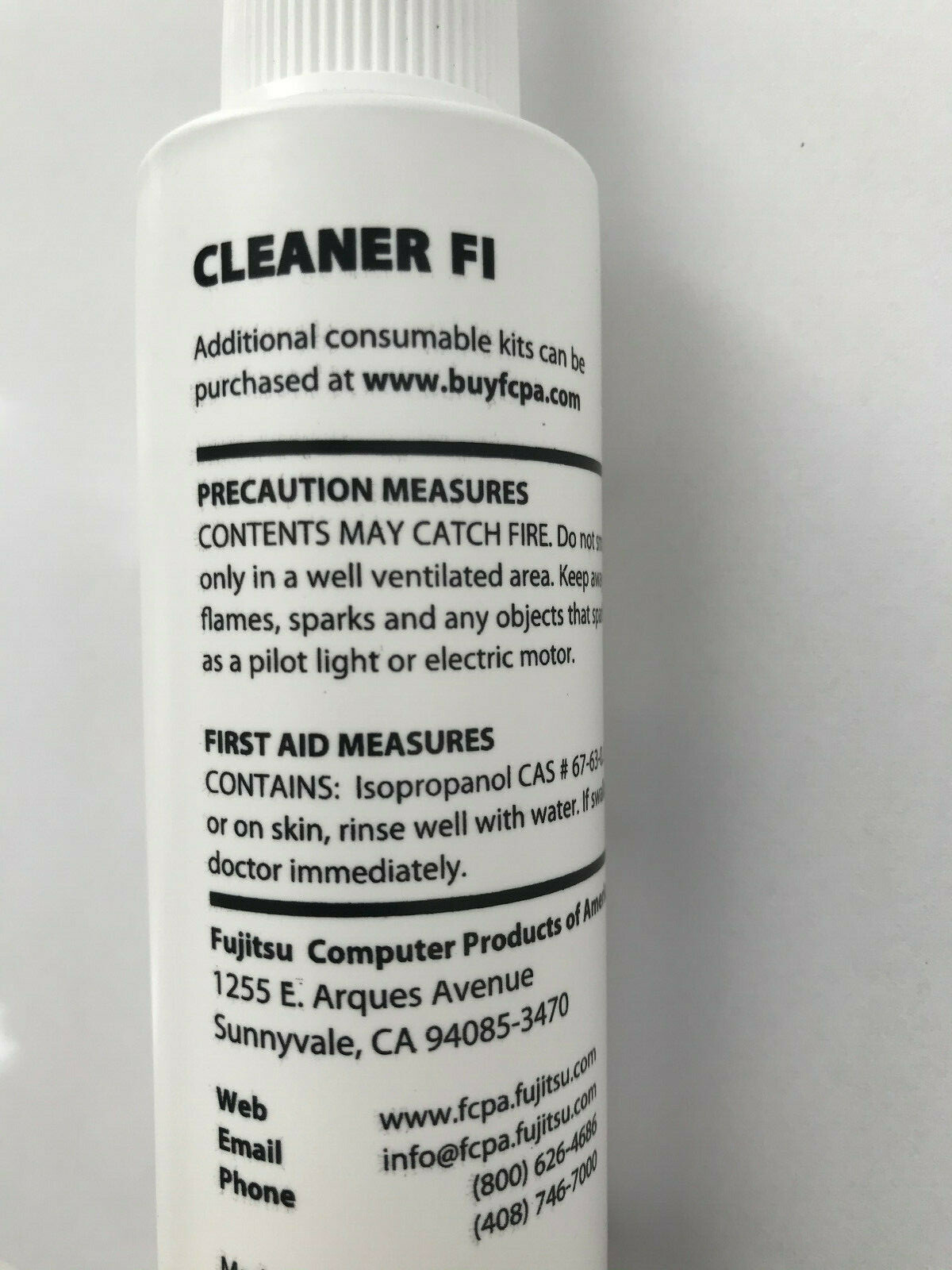 Fujitsu Scanner Cleaner F1 All Glass Rollers & Belts Cleaning 100 ml Canada Made