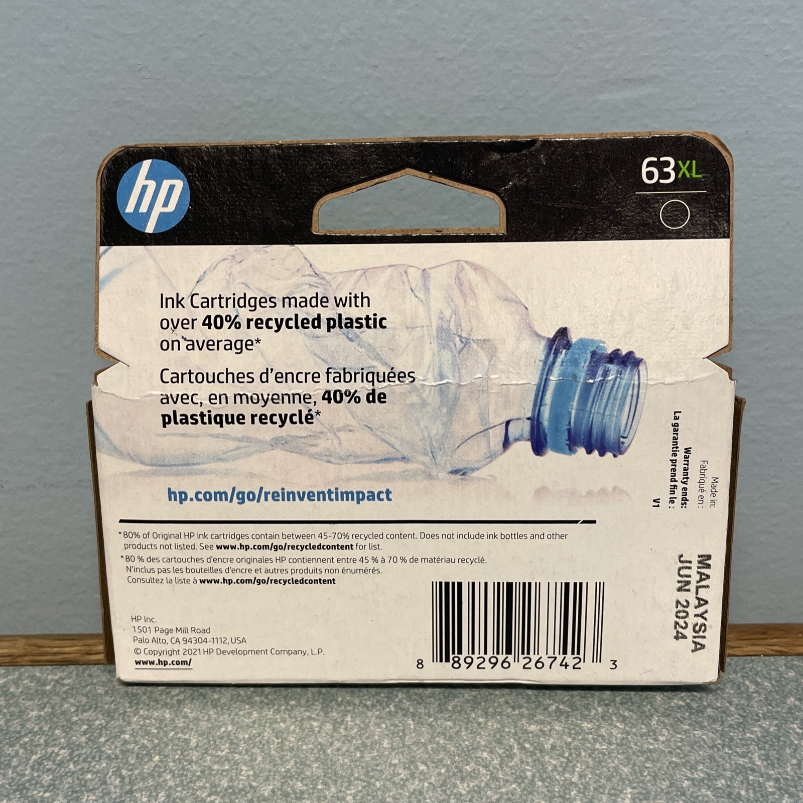 HP 63 XL Black Ink Cartridge High Yield Genuine OEM Original Sealed June 2024
