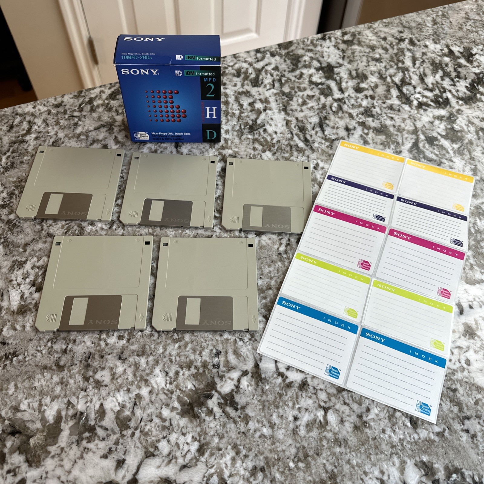 Sony 1.44MB 3.5″ Floppy Disks 2HD IBM Formatted Vintage Floppy Diskettes 5 Pack