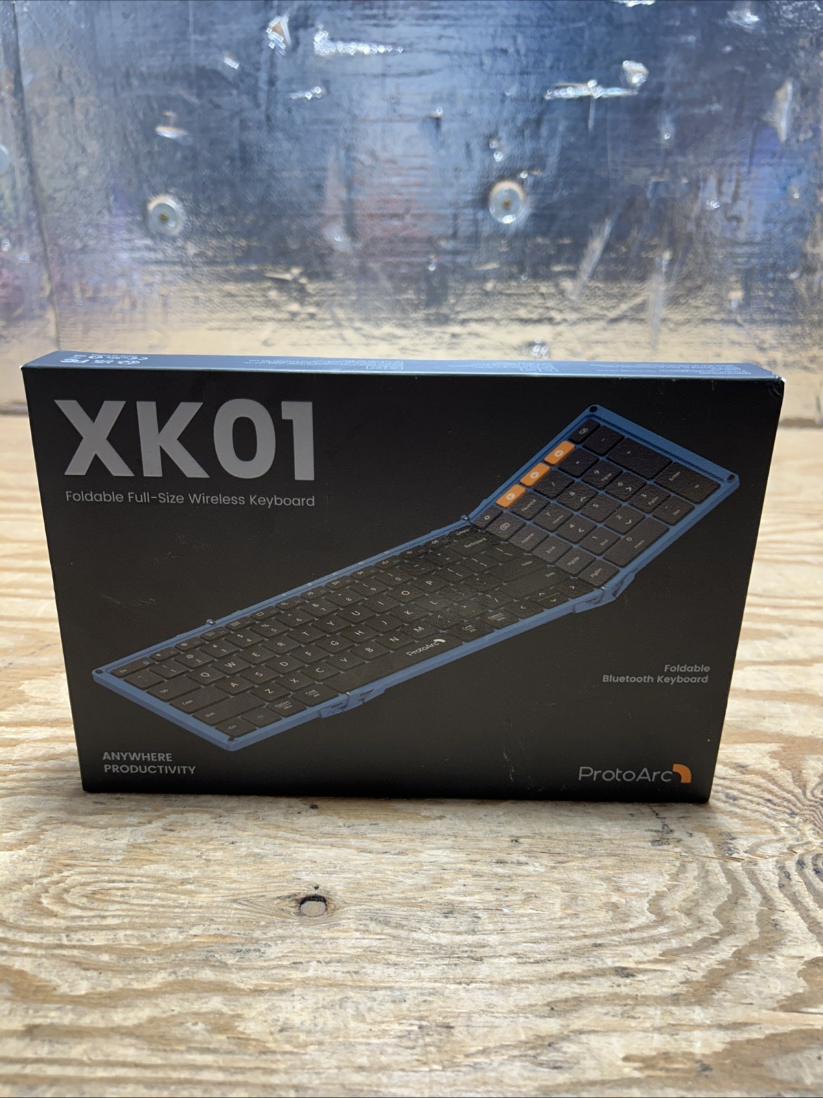 ProtoArc Portable Full-Size Keyboard Tri-Fold Wireless Blue