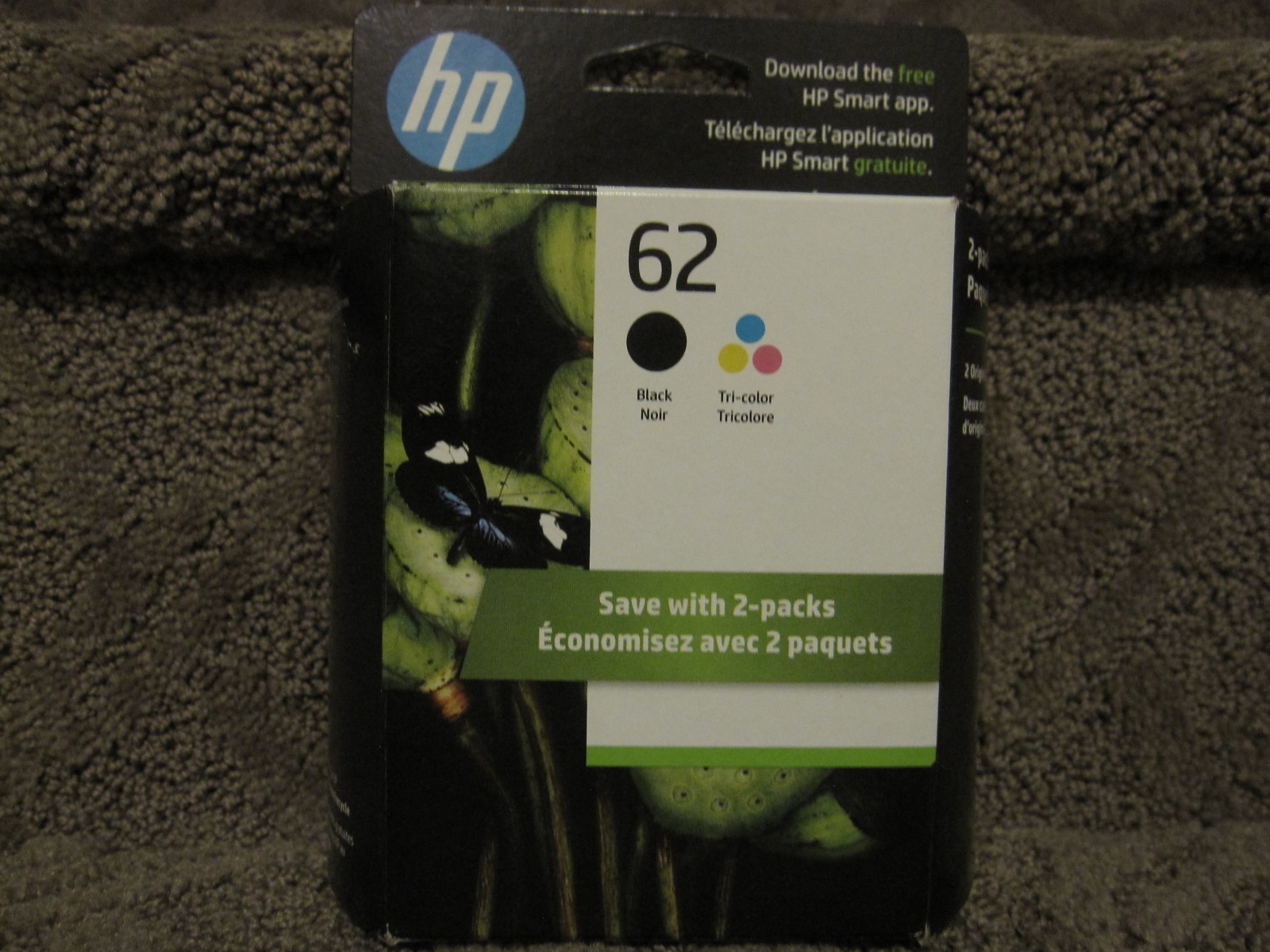 HP N9H64FN Black & Tri Color Ink Cartridge Genuine OEM NEW # 62 OCT/2026