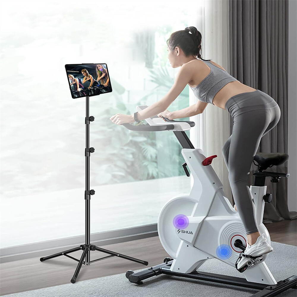 Adjustable Floor Tripod Stand Carrying Music Bracket for iPad 4.7-12.9″ Tablets