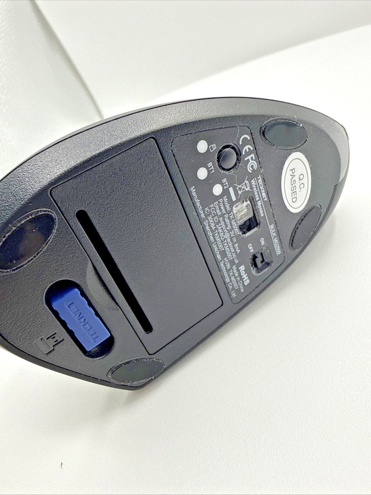 TECKNET Wireless Vertical Ergonomic Mouse Bluetooth 2.4G USB 4800 DPI Silent