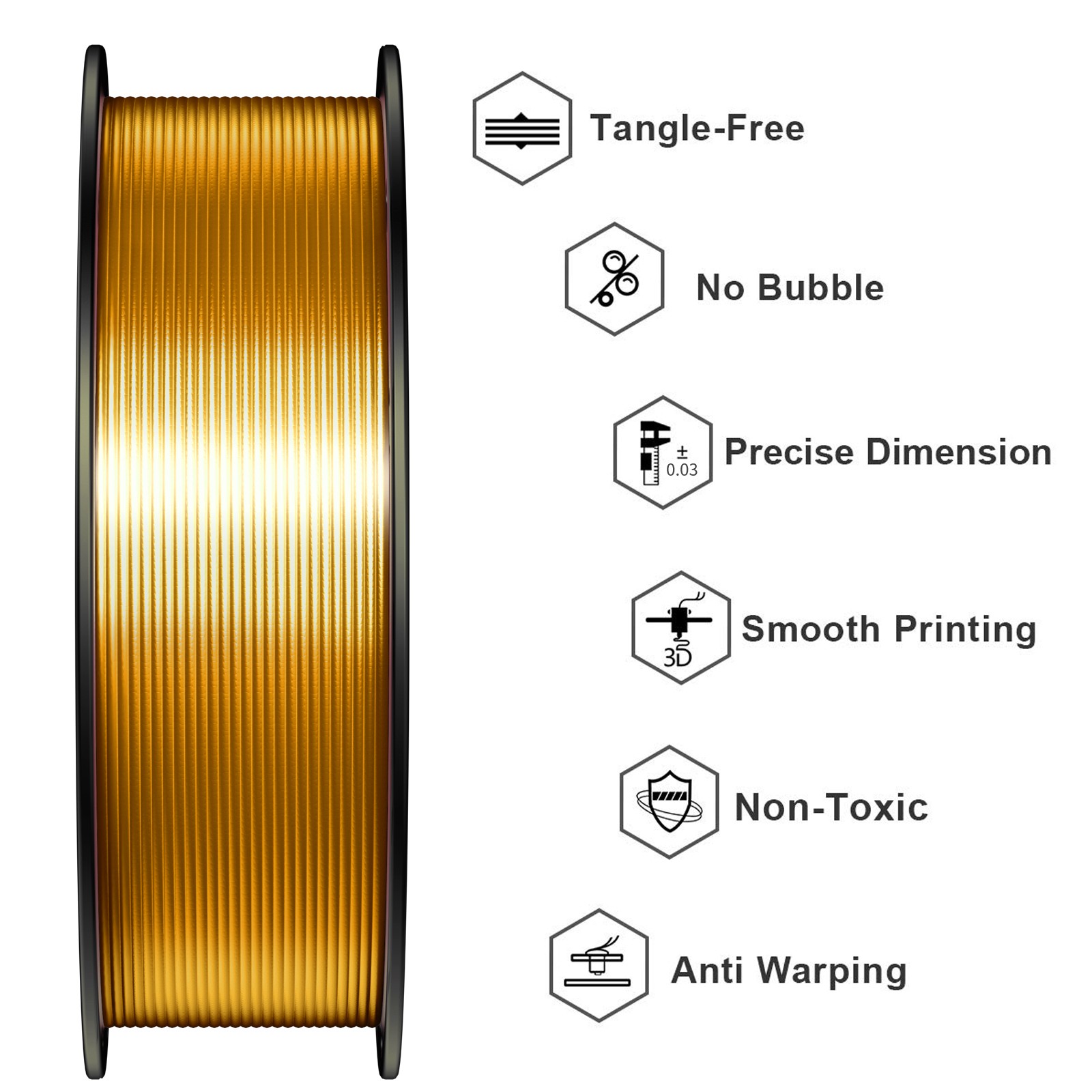 GEEETECH 1/2/3/5/10KG 3D Printer Filament Silk Gold PLA 1.75mm Bulk Lot
