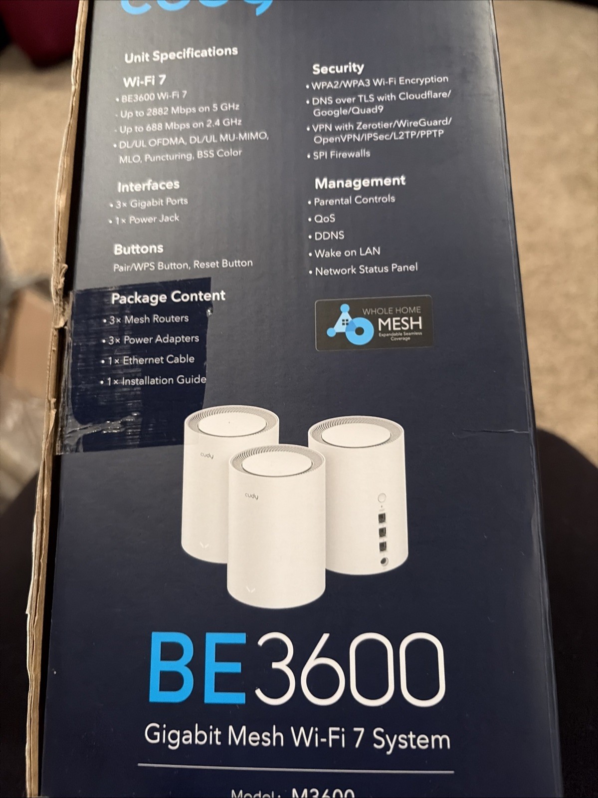 Cudy BE3600 Gigabit Mesh WiFi 7 System Cover Up To 2900 Sq Ft