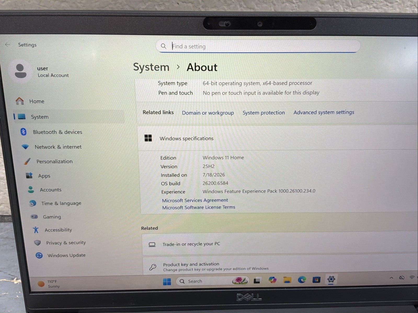 Dell Latitude 7400 i7-8665U@1.9GHZ 16GB Ram 256GB Ssd WIN11H