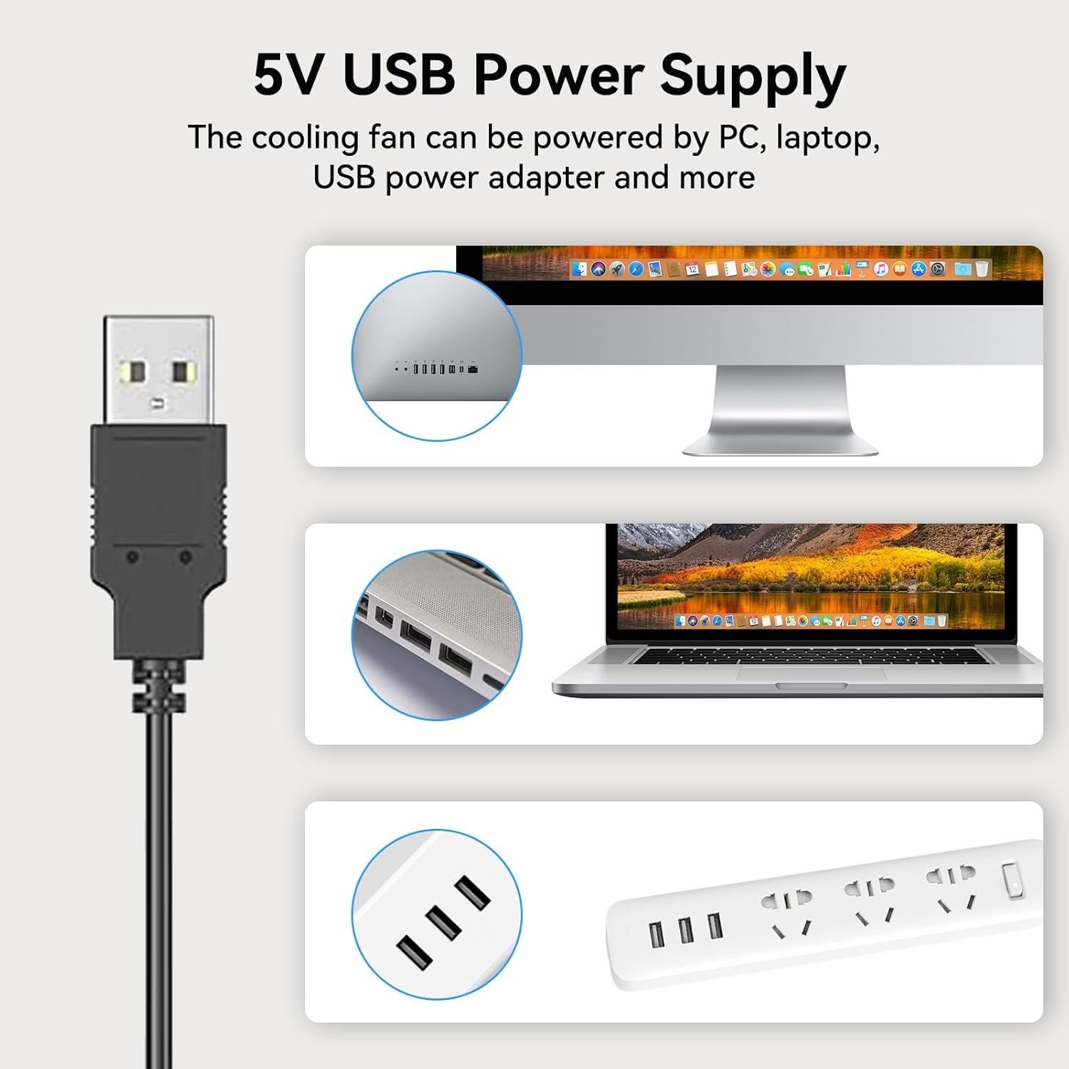 Aluminum 120mm USB Fan 5V 1500RPM Cooling for Desktop, Gaming, and Electronics