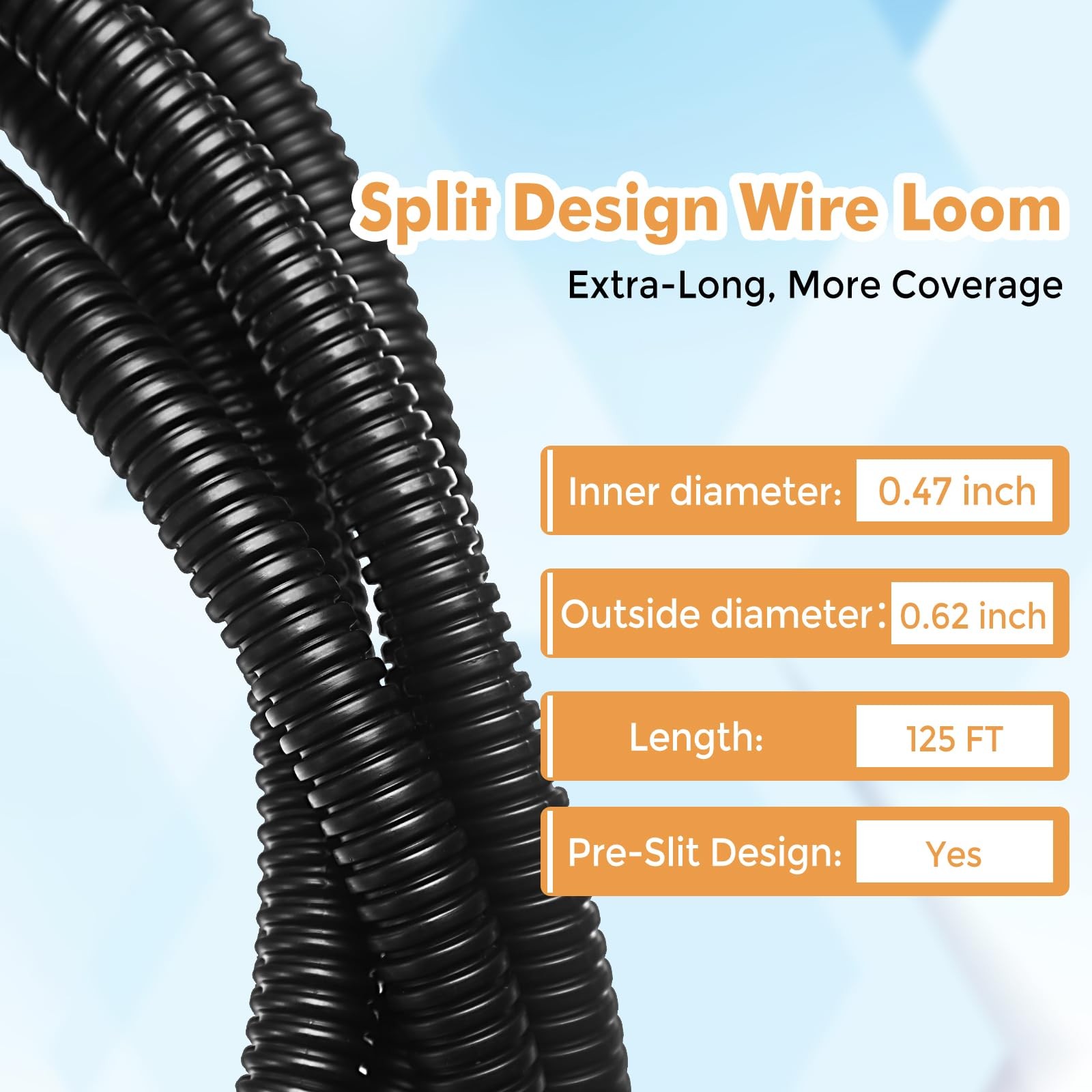 Automotive Wire Loom Flame Retardant Split Wire Loom Tubing Assortment Wiring Lo