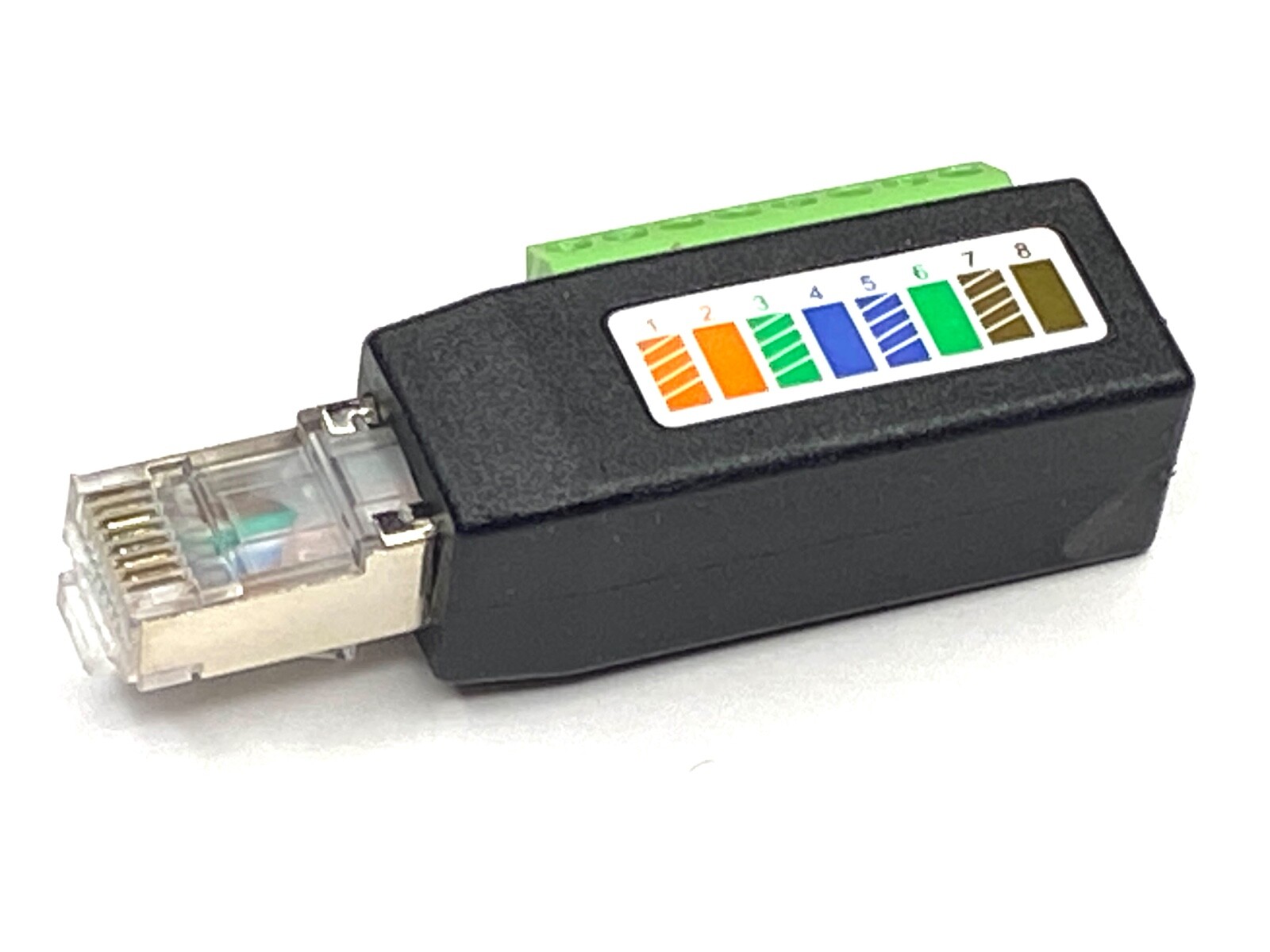 RJ45 Male Plug 8 Conductor Terminal Block Adapter Cat5e/Cat6 security cameras
