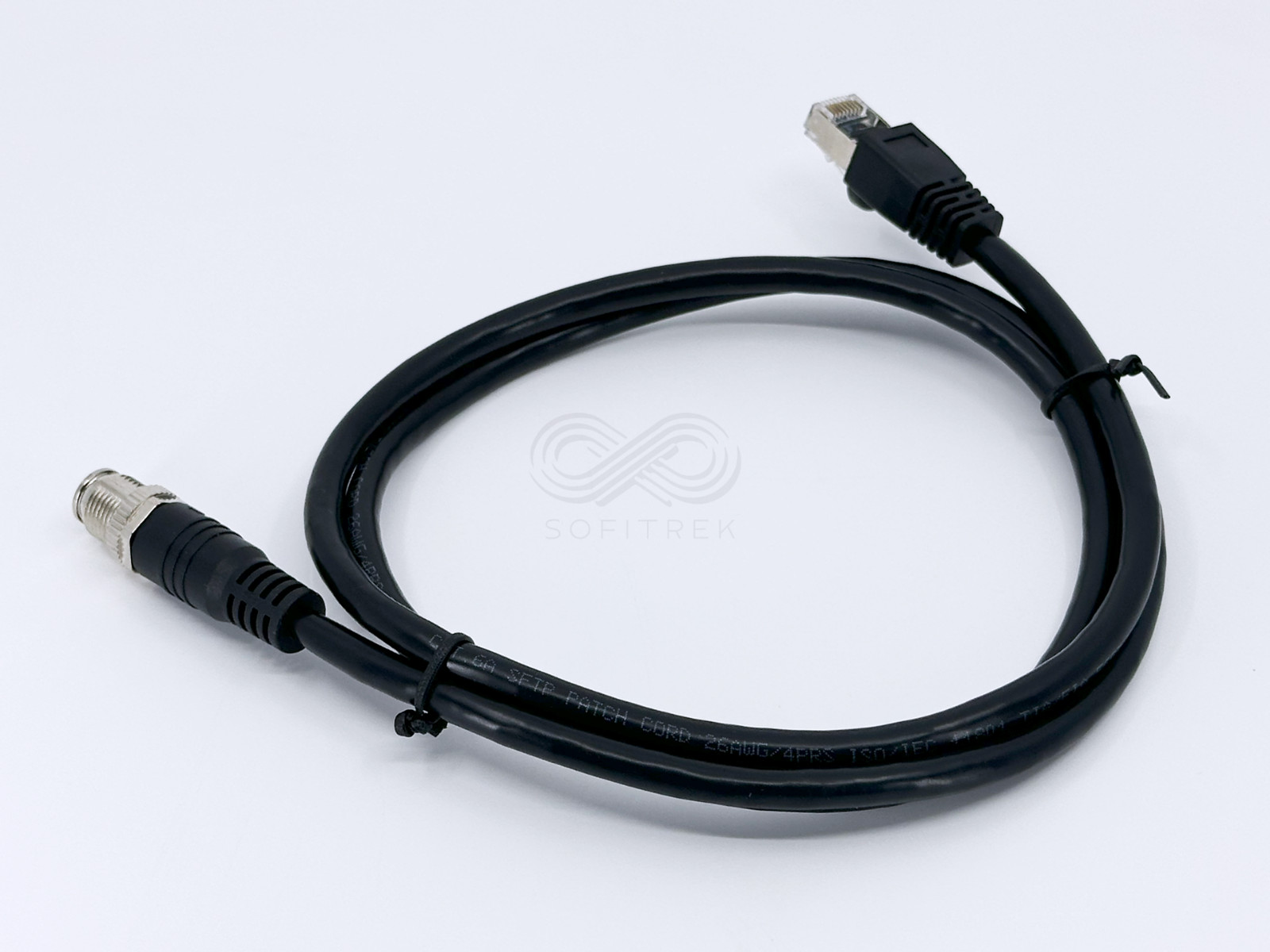 6ft | 3.3ft CAT6A S/FTP 10Gb Ethernet Patch Cable RJ45 Male to M12 X-Code 8-Pin