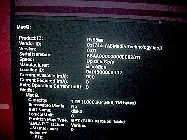 BlackBag NVMe 1TB SSD bundled with USB 3 Enclosure_Tested Good