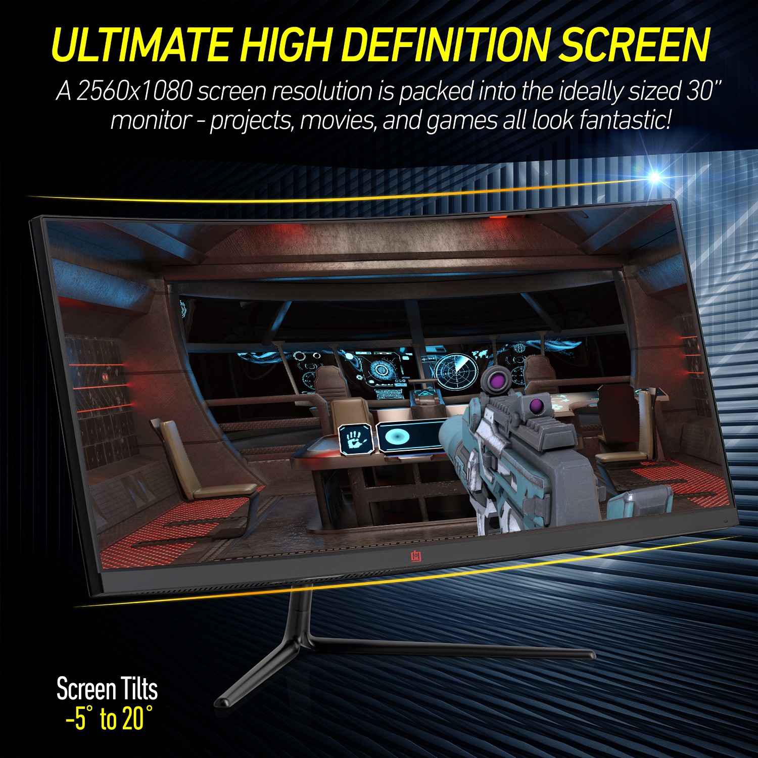 Deco Gear 30″ Curved Monitor, 200 Hz, 1ms MPRT, 2560×1080, for Professionals and