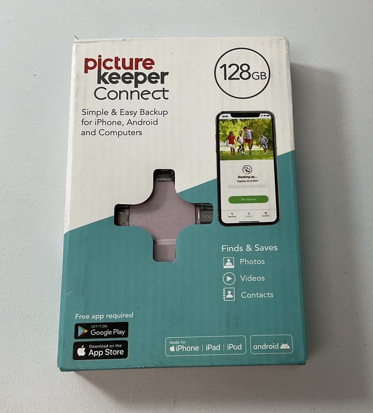 Picture Keeper Connect Pink USB Flash Drive-Apple, Android & PC Devices – 128GB