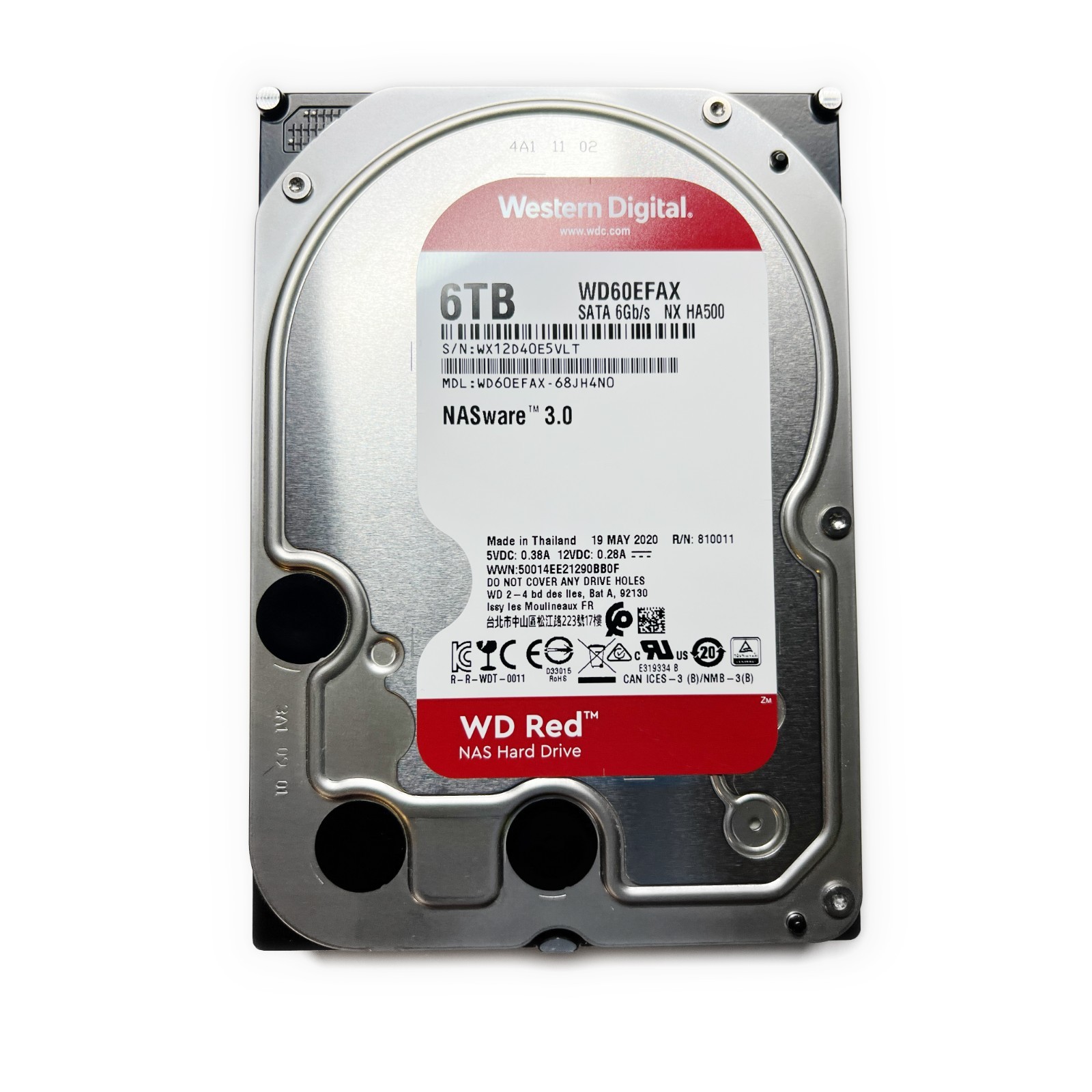 6TB Western Digital – TESTED – Red NAS Internal Hard Drive – WD60EFAX
