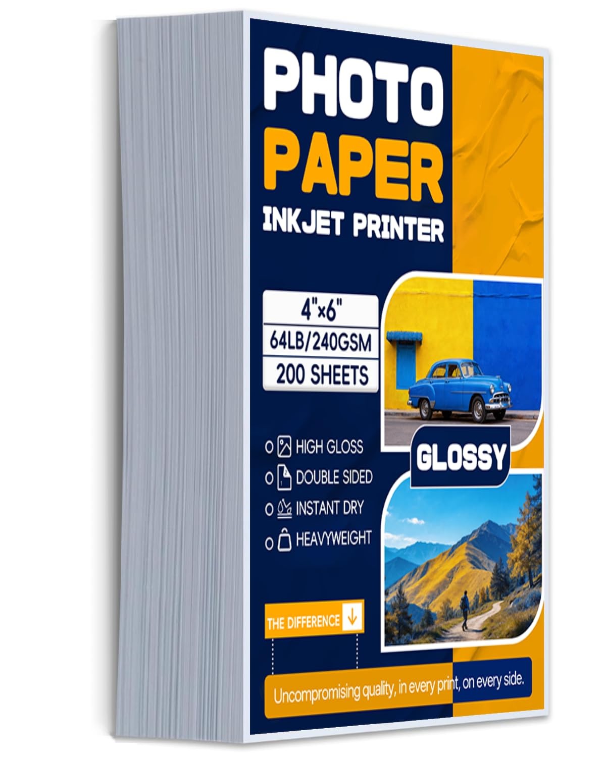 Inkjet Photo Paper 4×6 Inch Glossy Double Sided 200 Sheets 64 lb 240 gsm