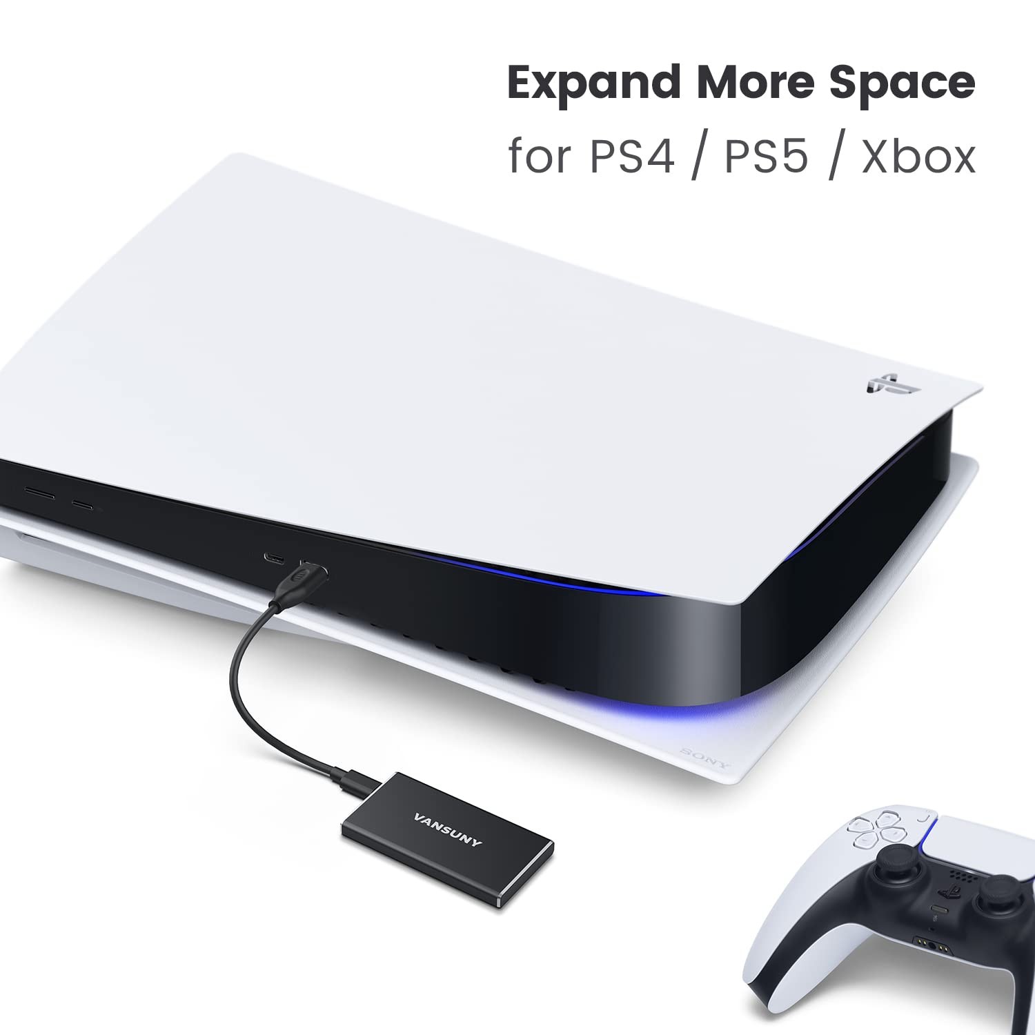 500GB Portable External SSD, USB 3.1 Gen2 450MB/s High-Speed Data Transfer, Meta