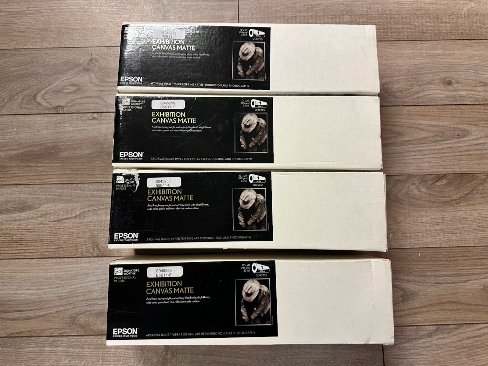Epson S045255 Exhibition Canvas Matte Archival Inkjet Paper 13″x20′ Roll Lot 4