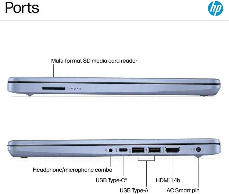 HP 14 Student Laptop,Intel Processor N150,UpTo 4GB 384GB(128GB UFS+256GB MSD)