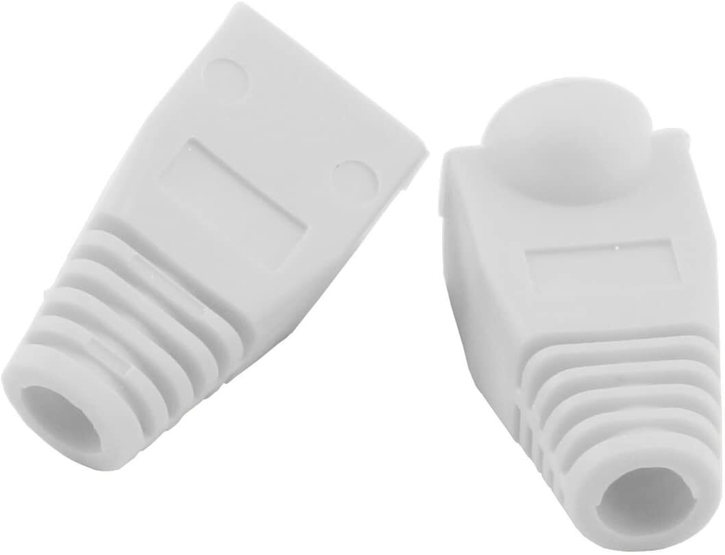 Cat5e Cat5 Cat6 RJ45 Boot End Cap White Connector Modular Head Plug Cable Lot