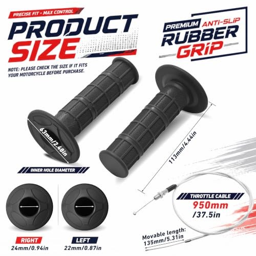 7/8″ 22mm CNC Quick Twist Throttle Kit – Universal Aluminum Type A Black