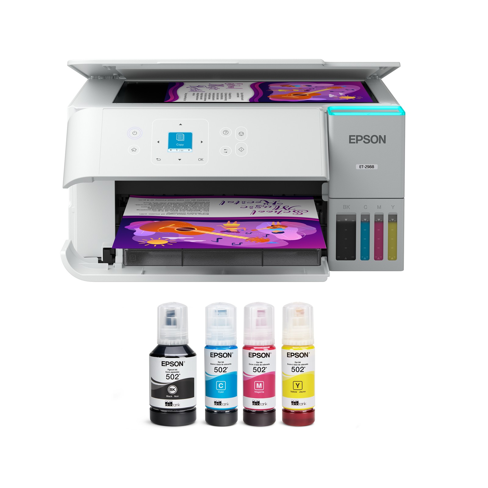 Epson EcoTank ET-2988 Printer – White – Certified Refurbished