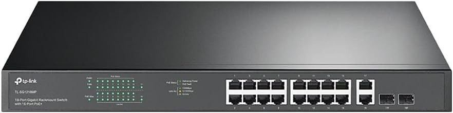 TP-Link TL-SG1218MP 16 Port Gigabit PoE Switch 16 PoE+ Ports @250W – 2 SFP Slots