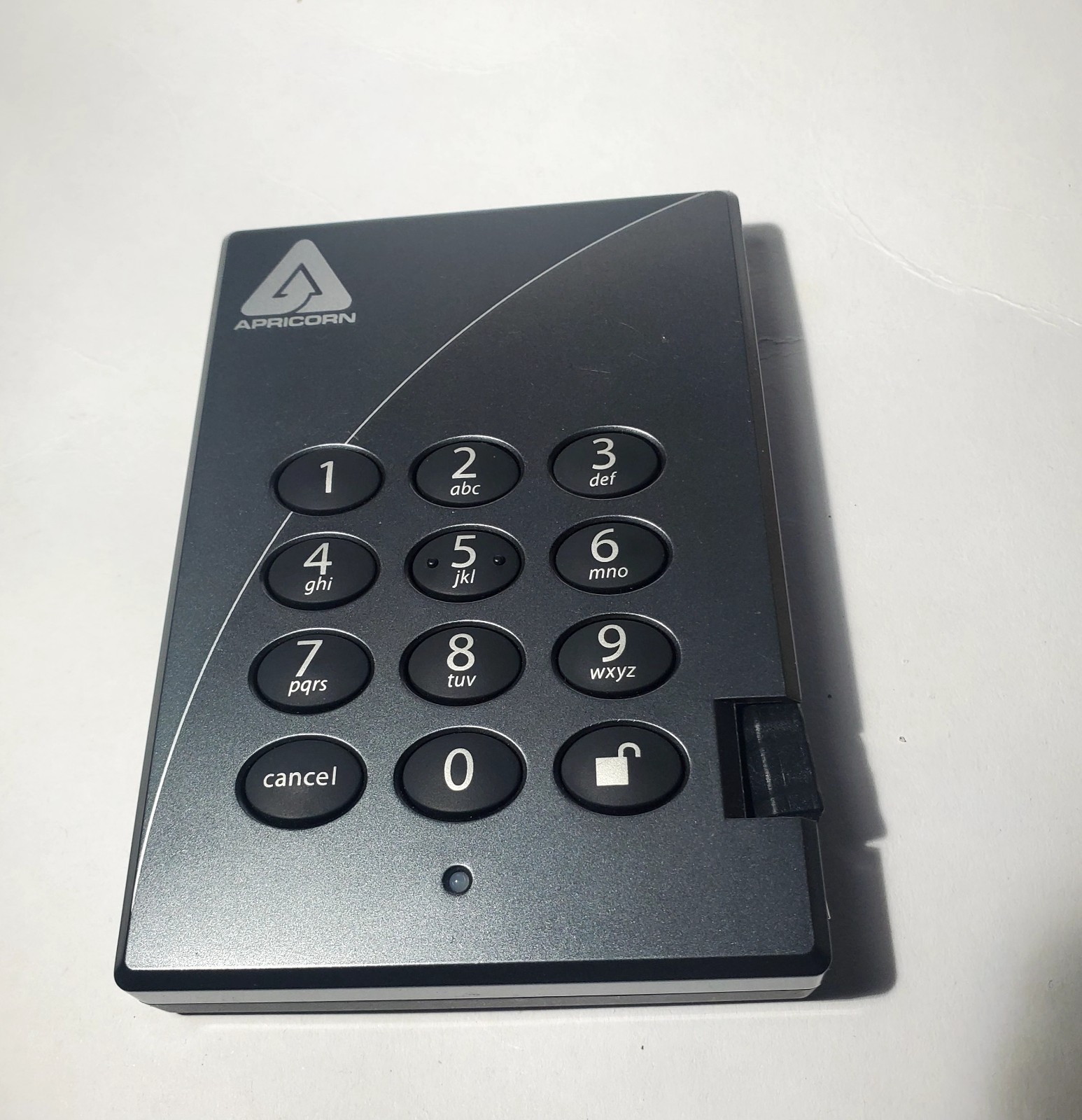 Apricorn Aegis Padlock External USB Hard Drive Password Protection Gray 500GB