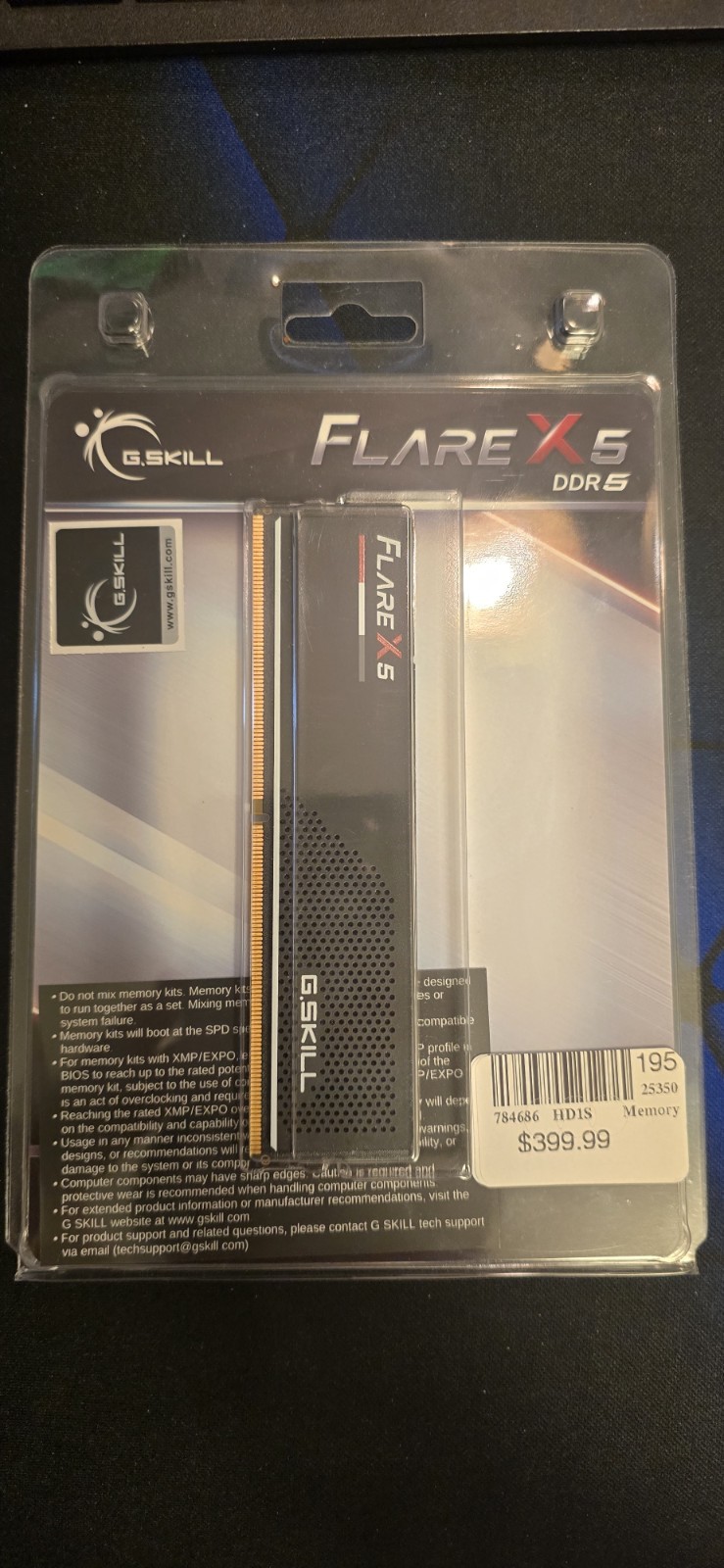 G.Skill Flare X5 16GB (1x16GB) DDR5 Desktop Gaming RAM F5-6000J3636F16GX1-FX5