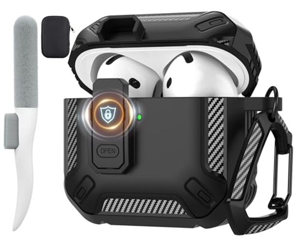 for AirPods 4 Case with Lock, AirPods 4th Generation AirPods 4 Case 2024 Black