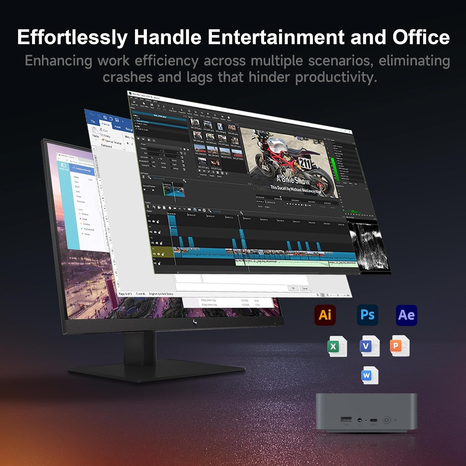 NEW Beelink EQR5 Ryzen 5 Pro 5650U 16GB 500GB Mini Desktop Computer Windows Pro