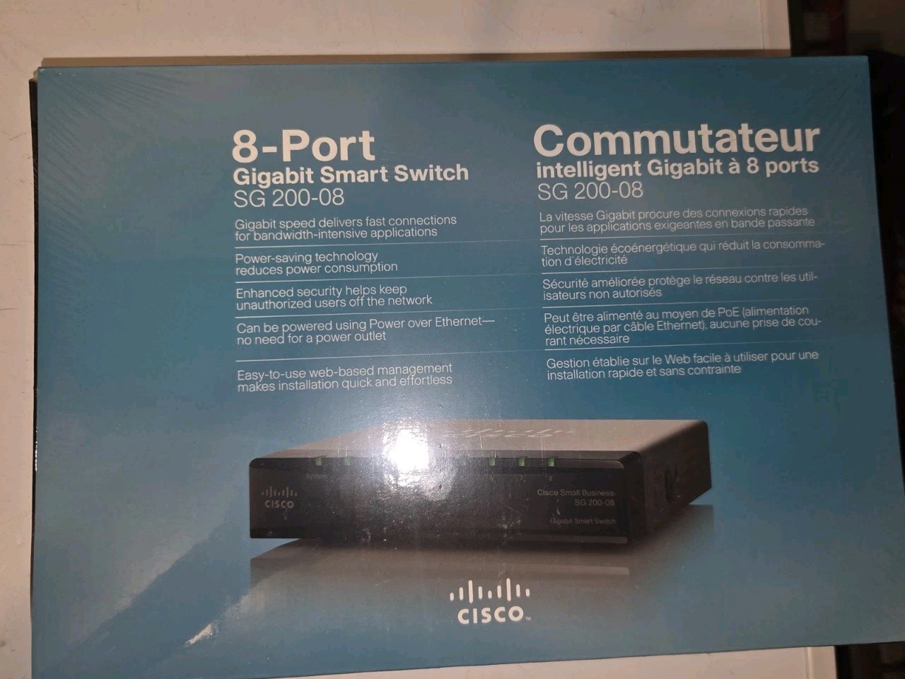 New Sealed Cisco SG200-08 8-port Gigabit Smart Switch (SLM2008T-NA)
