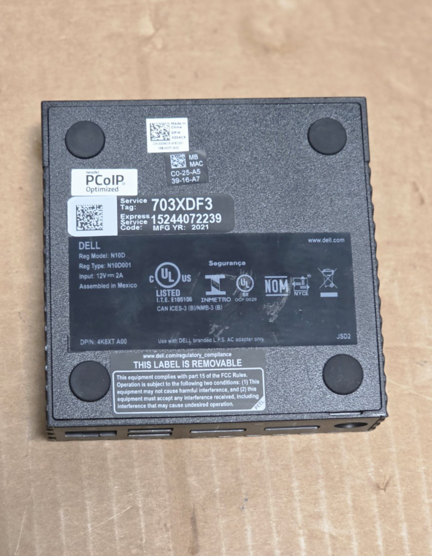 Dell Wyse 3040 Thin Client Intel Atom 2GB RAM 8GB, with 5V AC Adapter – Tested.