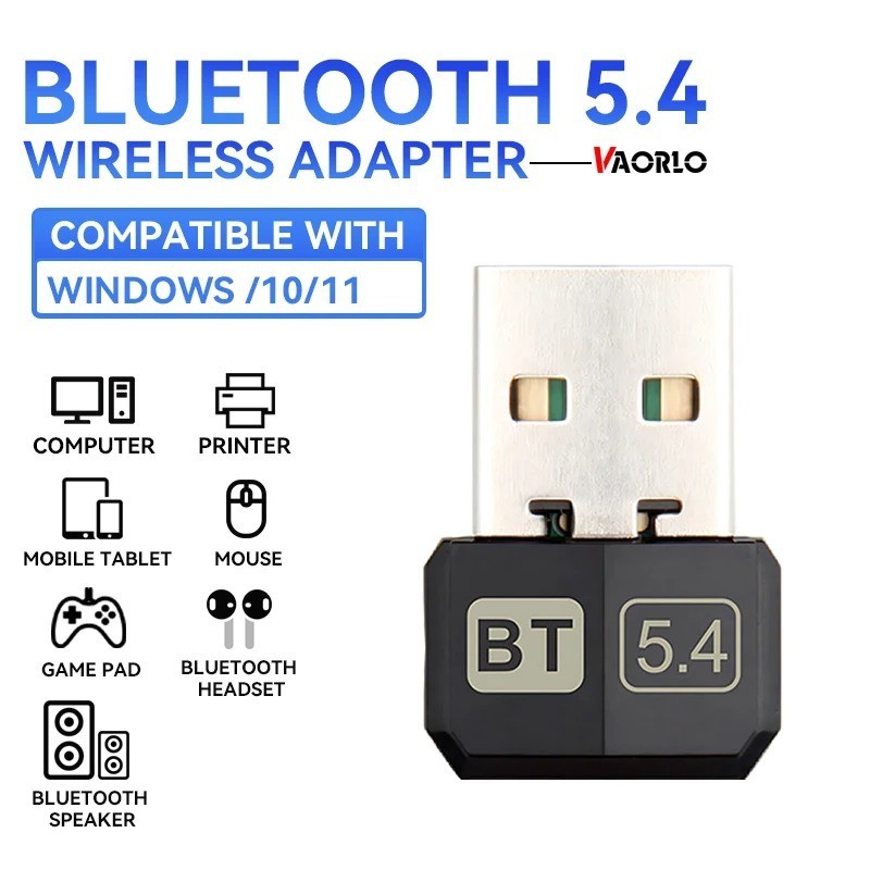 USB Bluetooth 6.0 Adapter 5.4 Dongle for PC Windows 11/10 Wireless Receiver Tran