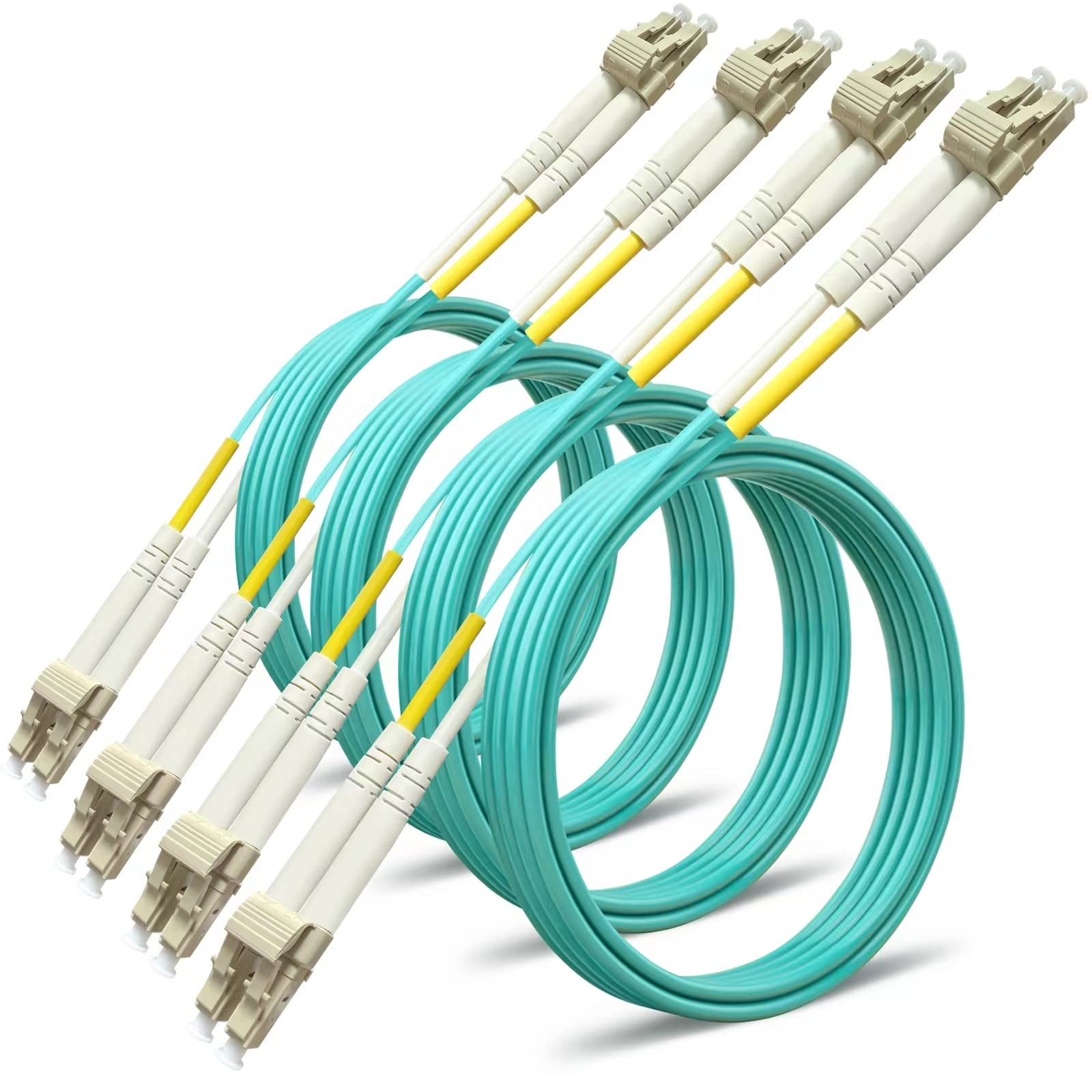 0.5m (4Pack) LC to LC Duplex OM3 Multimode Fiber Patch Cable (50/125), 10G Gi…