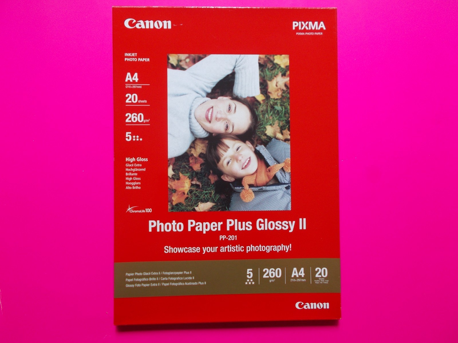 Canon Pixma Photo Paper Glossy II 260gsm A4 20 Sheets PP-201 Inkjet % Off 4 More