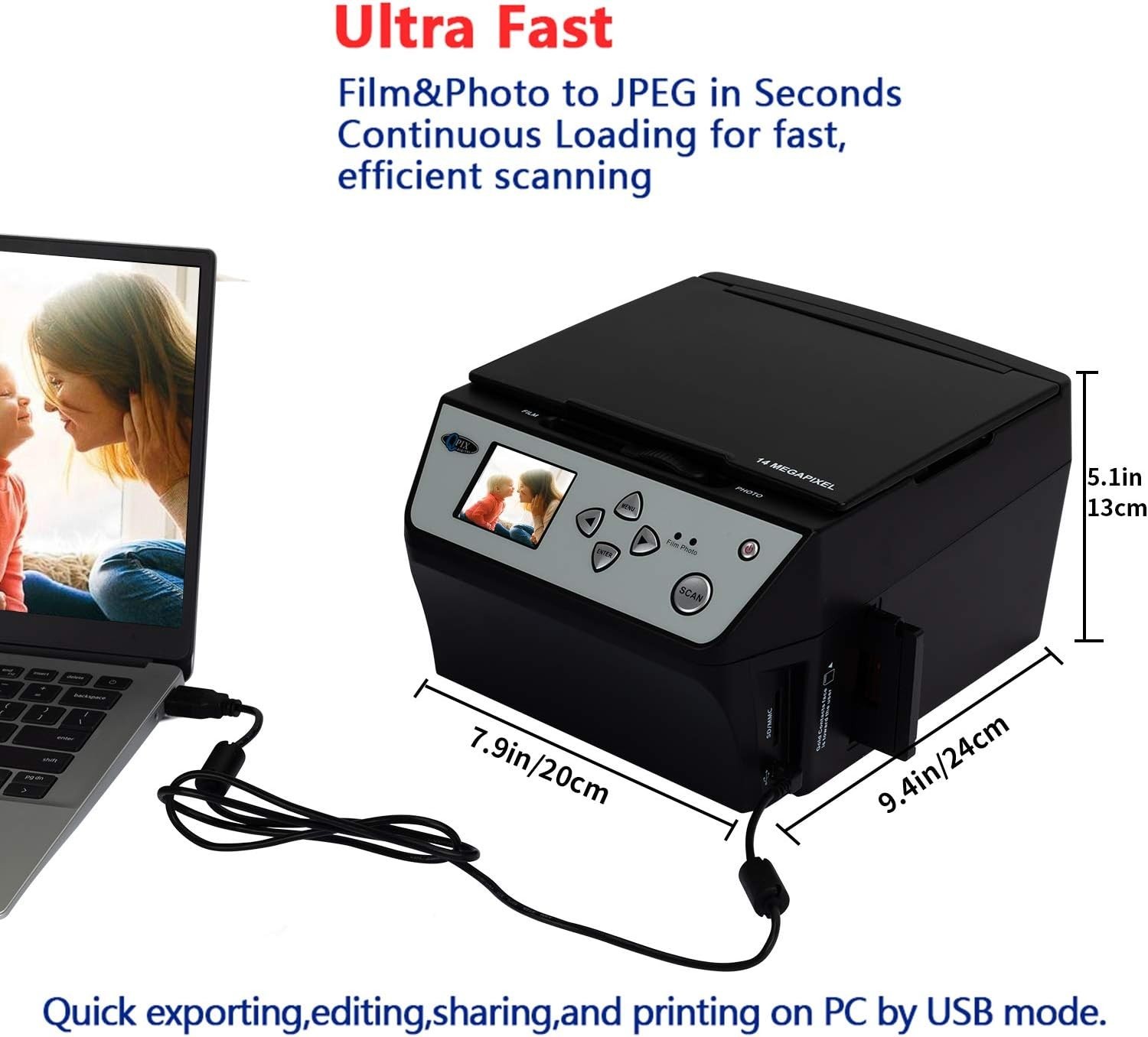 Easy-to-Use 22MP Digital Slide & Photo Scanner