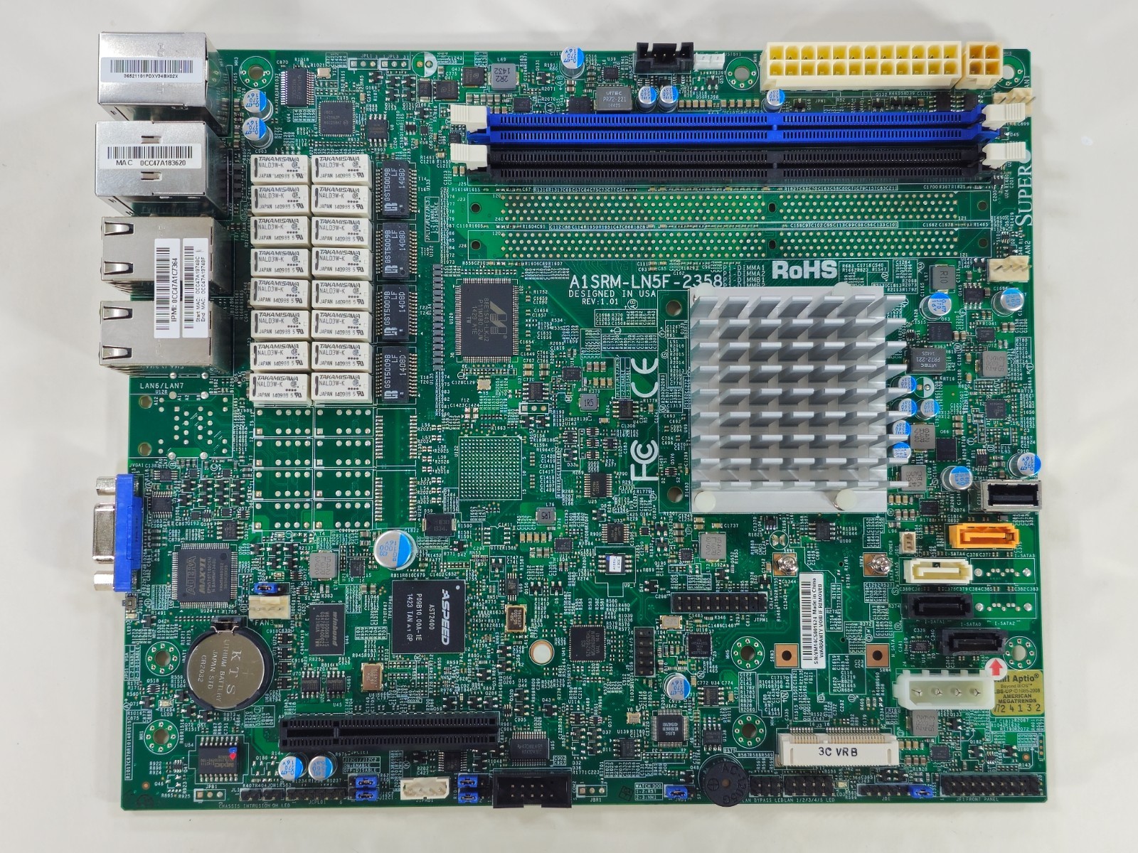 Supermicro A1SRM-LN5F-2358 DDR3 Micro ATX Motherboard with Intel Atom C2358 CPU