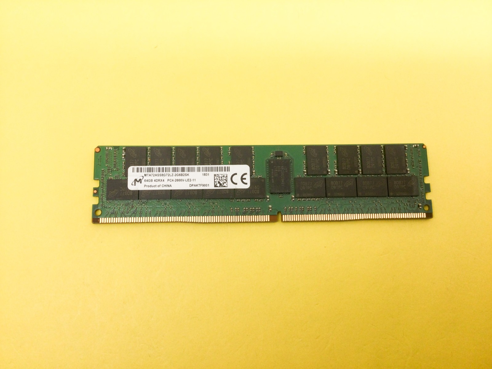 MICRON 64GB (1X64GB) 4DRX4 PC4-2666V LRDIMM SERVER MEMORY MTA72ASS8G72LZ-2G6B2