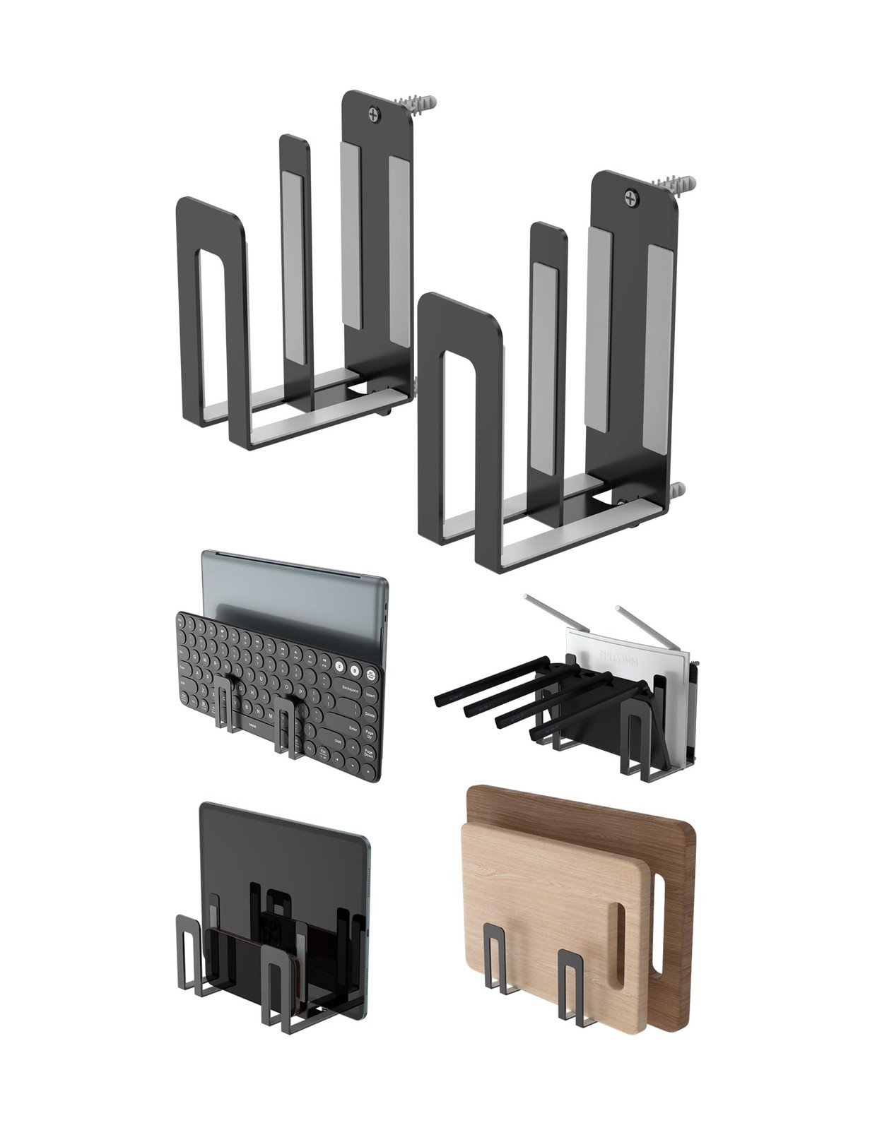 Universal Wall Mount For Laptop Keyboard Tablet Router Cable Box Black