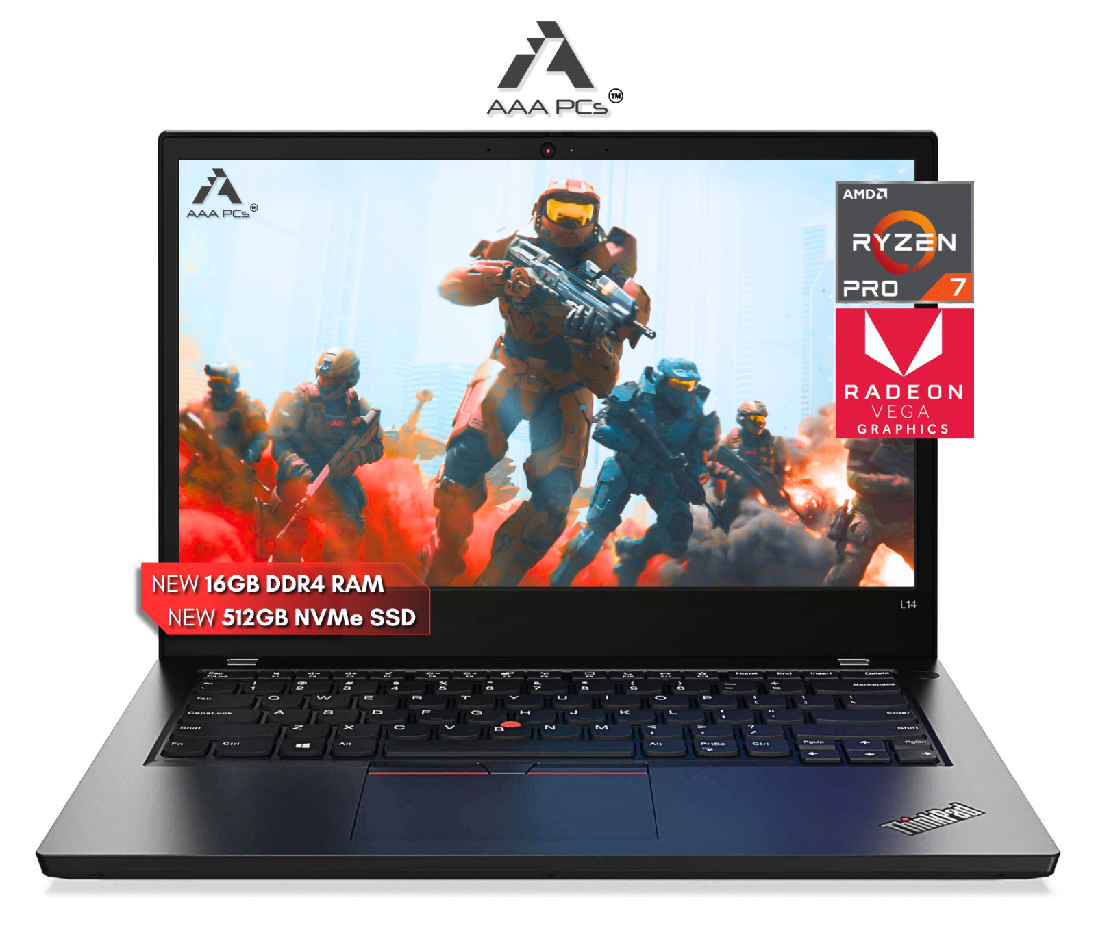 Lenovo ThinkPad GEN 2 AMD Ryzen 7 PRO 14″ Gaming Laptop 16GB RAM 512GB SSD W11P