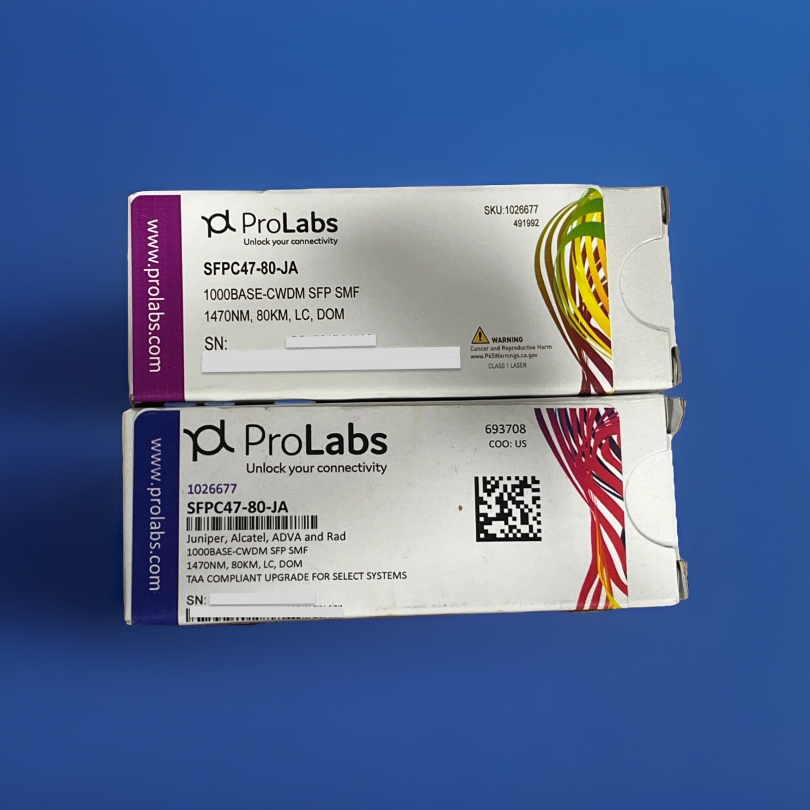 Lot 10 NEW PROLABS SFPC47-80-JA 1000BASE-CWDM SFP SMF 1470M, 80KM, LC, DOM
