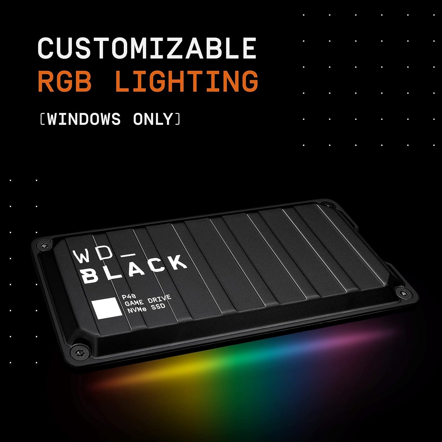 Western Digital 1TB Portable External SSD RGB Lighting Up to 2000MB/s Fast 1TB