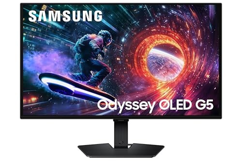 SAMSUNG 27” ODYSSEY OLED G5 QHD & QD-OLED MONITOR S27FG500SNXZA – BLACK