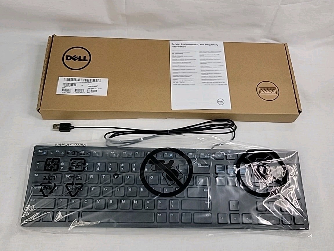17 pack Dell KB216-BK-US Slim USB Wired Keyboard Black