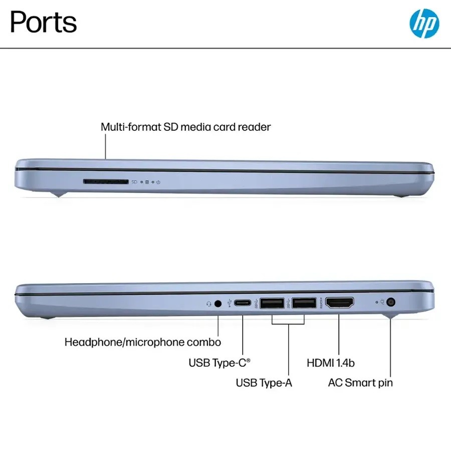 HP 14″ HD Laptop computer Win 11 Pro UpTo 3.6GHz Intel-N150 UpTo 16GB RAM 384GB