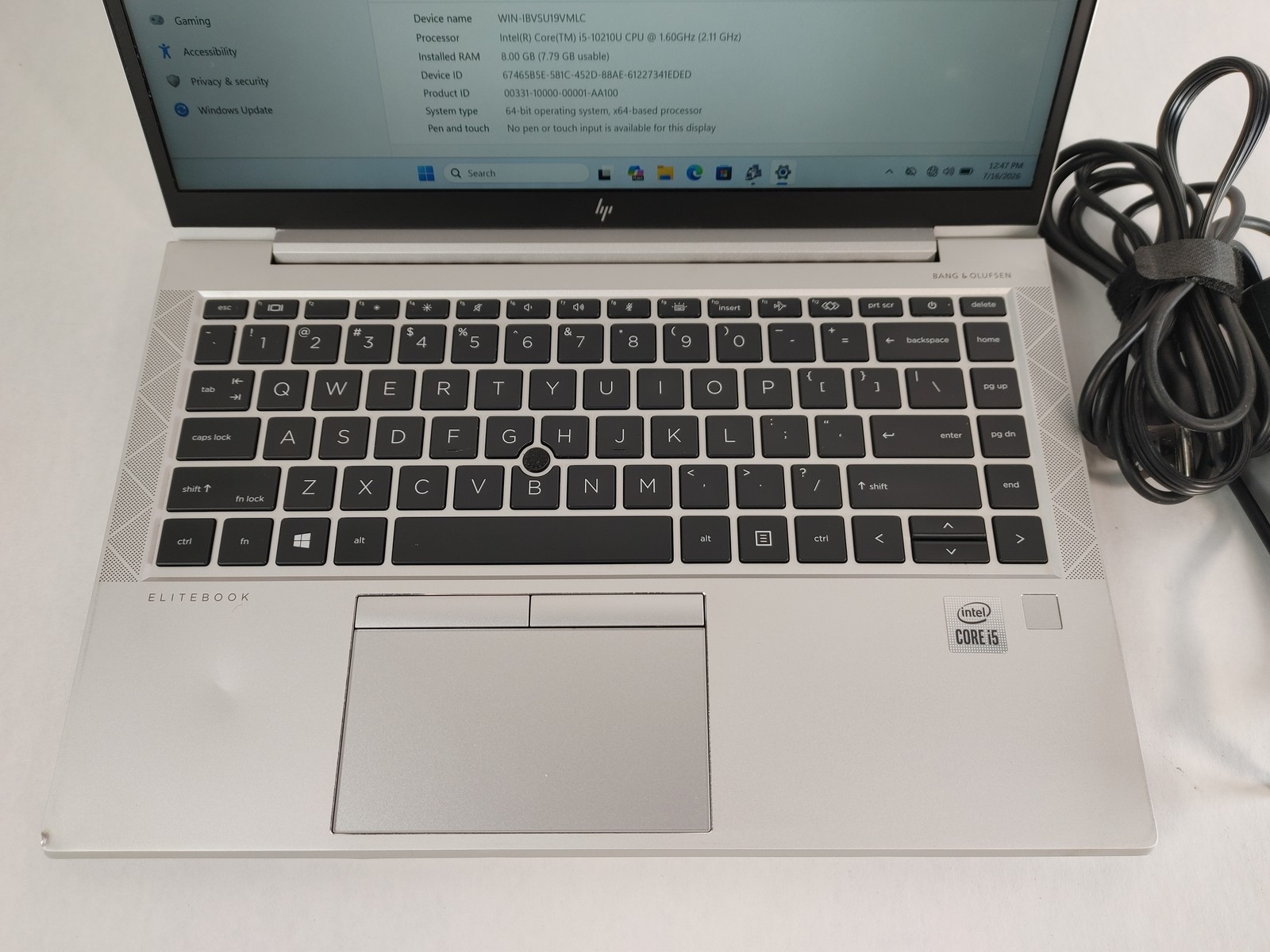 HP EliteBook 840 G7 Core i5-10210U 1.60 GHz 8 GB DDR4 128 GB M.2 Windows 11 Pro