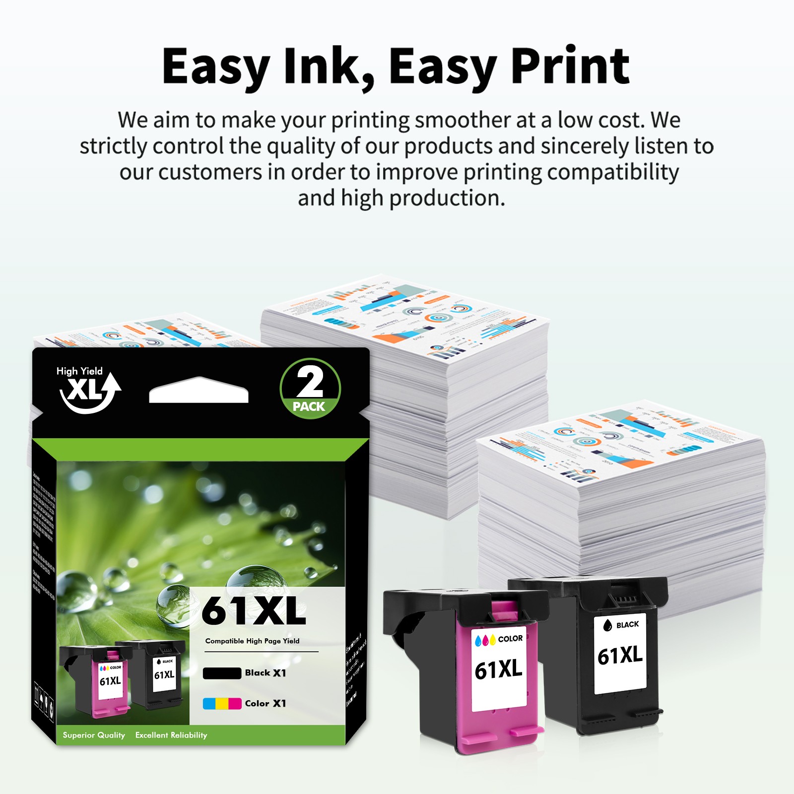 61XL 61 XL Ink Printer Cartridges For HP ENVY 4500 4501 4502 5530 5531 5532 5535