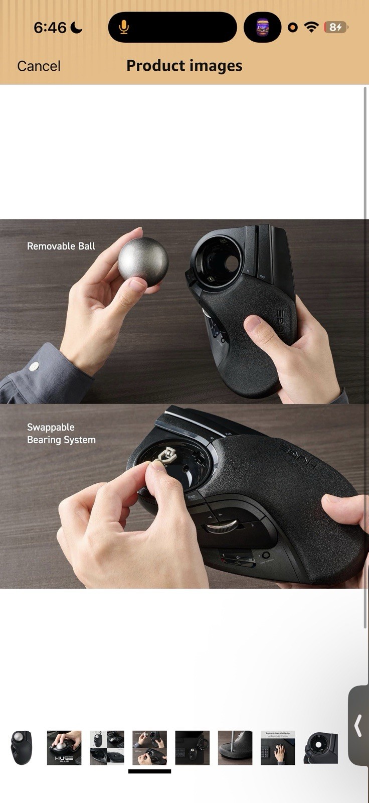 ELECOM Huge Plus Wireless Trackball Mouse, Ergonomic 52mm Large Ball, Multi-C…
